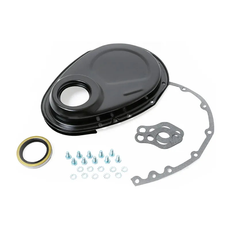 Proflow Timing Chain Cover Kit, SB For Chevrolet with Seal & Gaskets , Hardware (Black Steel), Kit - PFE-TC7122BKKIT PFE-TC7122BKKIT