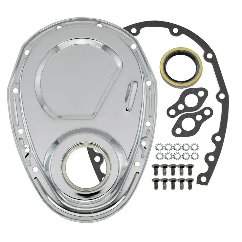 Proflow Timing Chain Cover Kit, SB For Chevrolet with Seal / Gaskets / Hardware (Chrome Steel) - PFE-TC7122KIT PFE-TC7122KIT