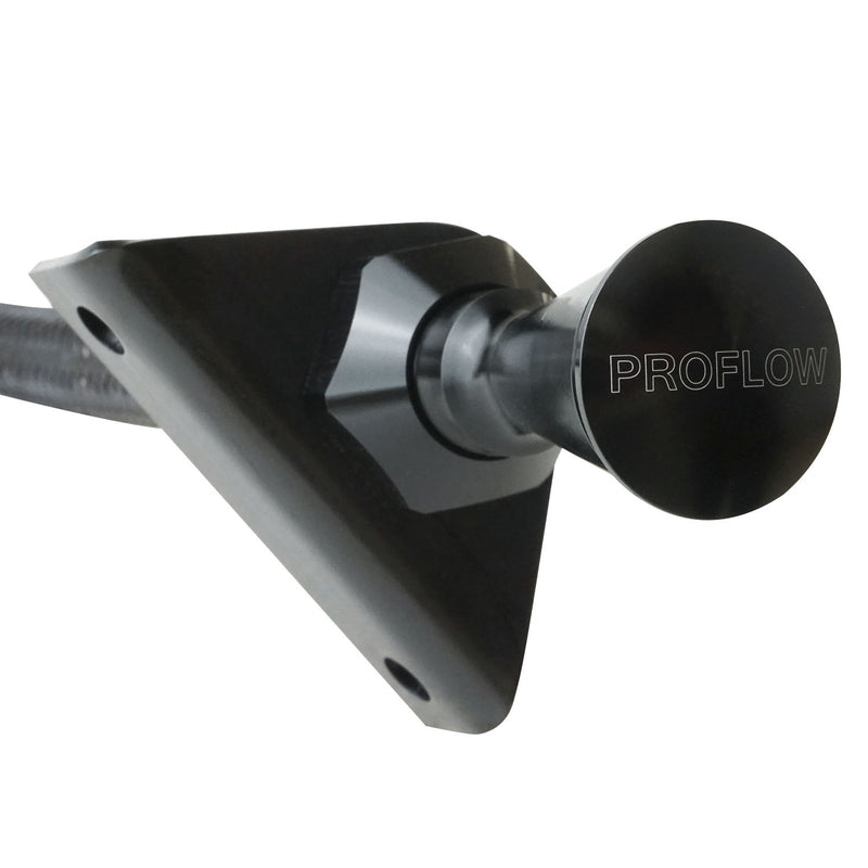 Proflow Transmission Dipstick, Braided Stainless Black, Billet Handle, Firewall Mount, C4,C10, Pan Fill, Each - PFE-XTD-30C4FMPAN