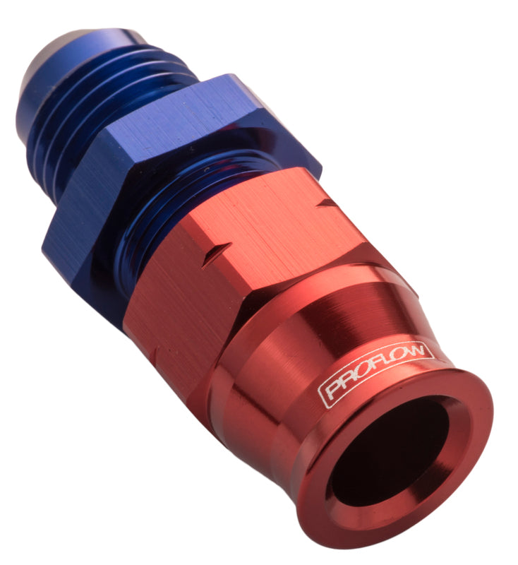 Proflow 5/16in. Tube To Male -06AN Hose End Aluminium Tube Adaptor, Blue/Red - PFE108-05 PFE108-05