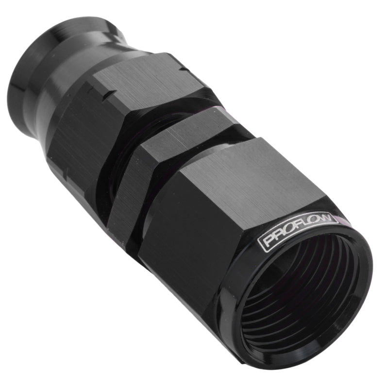 Proflow 3/8in. Tube To Female -06AN Hose End Aluminium Tube Adaptor, Black - PFE109-06BK PFE109-06BK