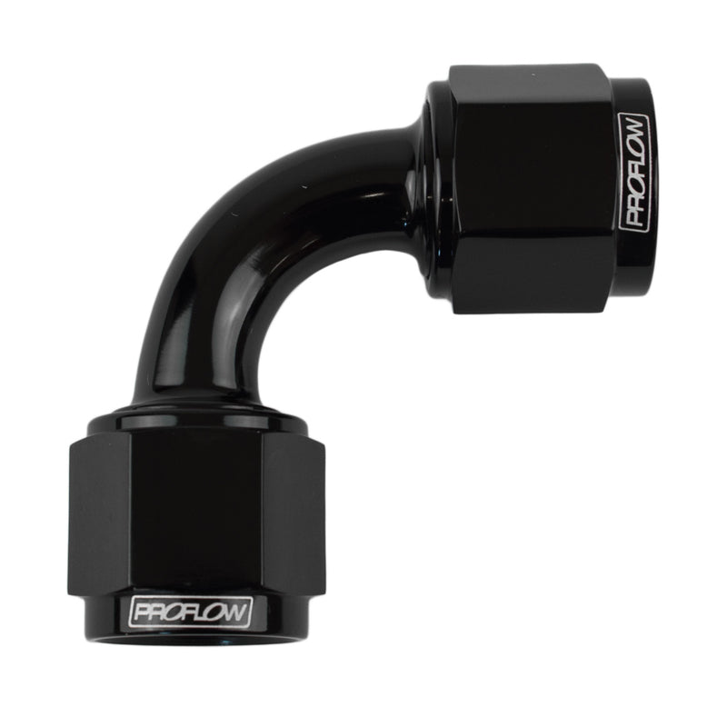 Proflow 90 Degree Female Flare Union Swivel Hose End -04AN, Black - PFE133-04BK PFE133-04BK