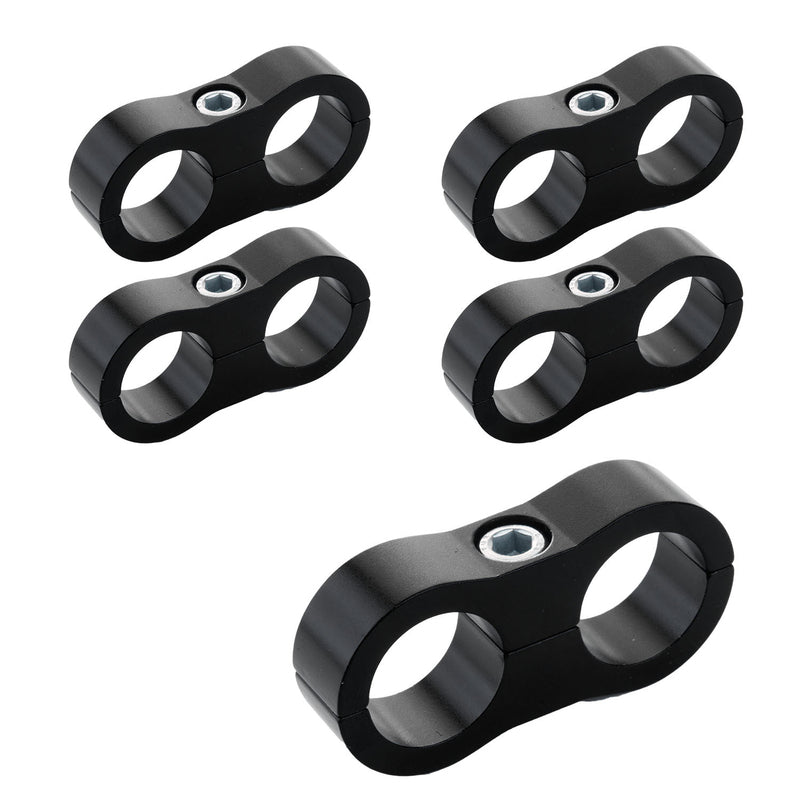 Proflow Aluminium Hose & Tubing Clamp Separators, 5 pack, Clamp 8mm ID Hole, Black - PFE156-05BK PFE156-05BK