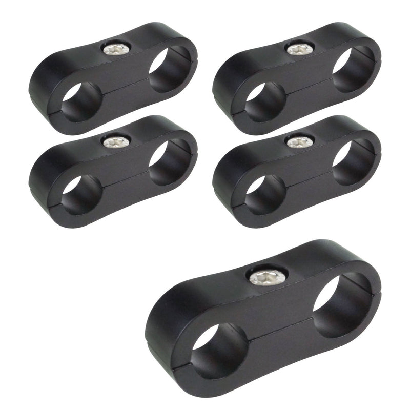 Proflow Billet Aluminium Hose & Tubing Clamp Separators, 5 pack,, Clamps, 13mm -19mm, Black - PFE156-08-12BK PFE156-08-12BK