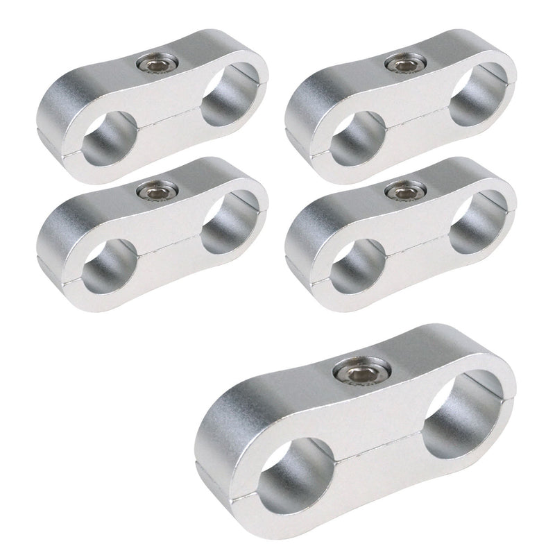 Proflow Billet Aluminium Hose & Tubing Clamp Separators, 5 pack,, Clamps, 13mm -19mm, Silver - PFE156-08-12S PFE156-08-12S