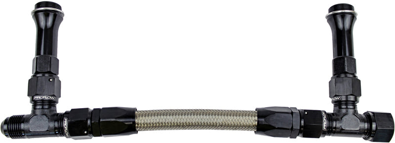 Proflow Fuel Line kit, Holley 4150 -6 AN, Single Inlet, Swivel-Seal, Stainless Steel Hose, Black - PFE160-06-02BK PFE160-06-02BK