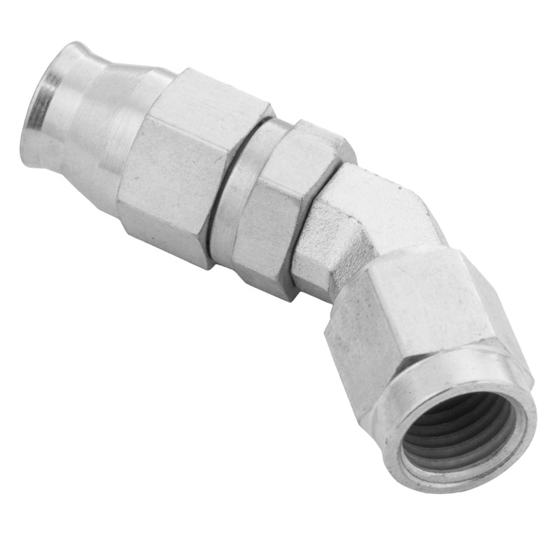 Proflow Stainless Steel 45 Degree Hose End Hose End For -04AN PTFE Hose - PFE202-04 PFE202-04