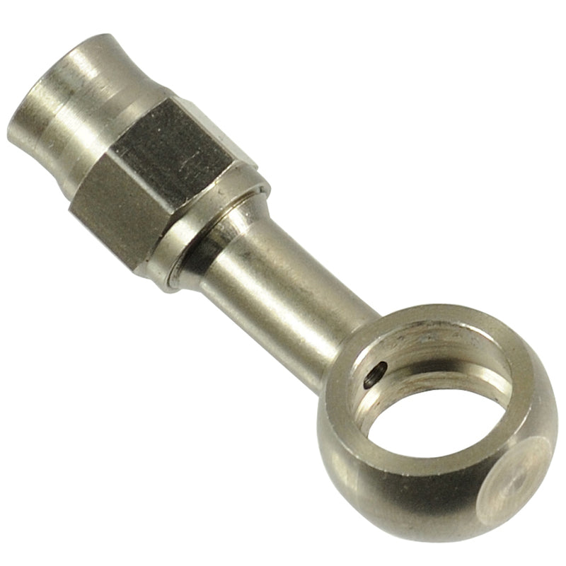 Proflow Stainless Steel Banjo Hose End 7/16 20 Degree Bend For -03AN PTFE Hose - PFE216-03 PFE216-03