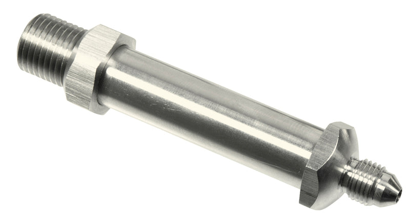 Proflow Chrome Through Frame Hose End Bulkhead 2.560 Max Rail Width, .560in Hole 1/8in. NPT id To -03AN Male, Sold In Pairs - PFE385-03CH PFE385-03CH
