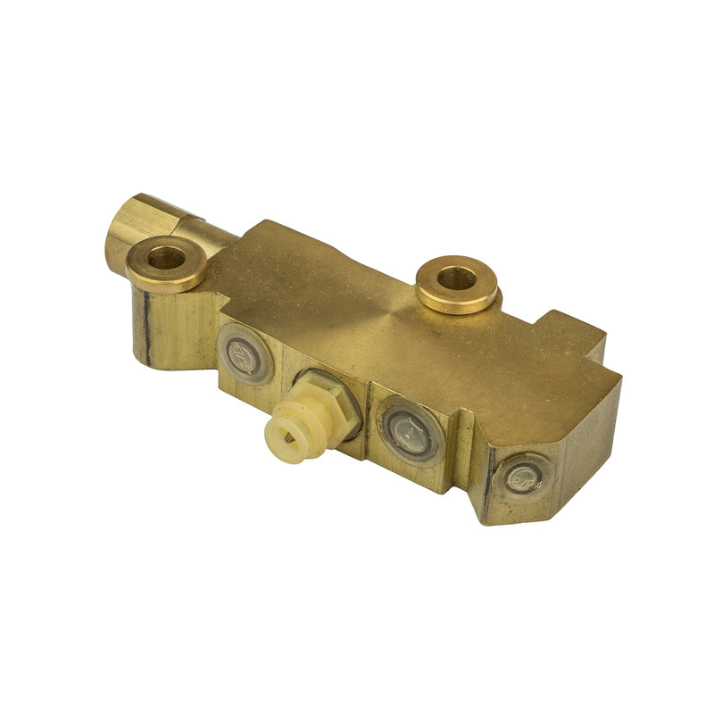 Proflow Brake Proportioning Valve, Fixed, Dual Inlet, 3 Outlets, Brass Front Disc/Drum Brakes - PFE395 PFE395
