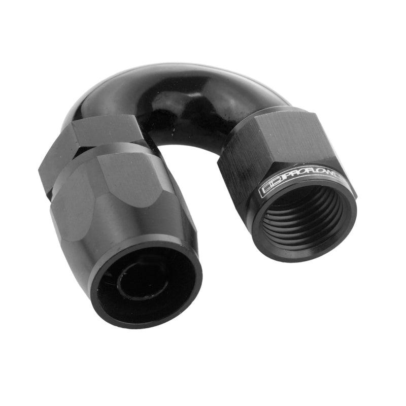 Proflow Fitting Hose End 180 Degree Full Flow -04AN, Black - PFE506-04BK PFE506-04BK