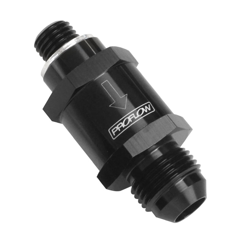 Proflow EFI Fuel Check Valve M10 x 1.0mm To -08AN, Black - PFE613-08 PFE613-08