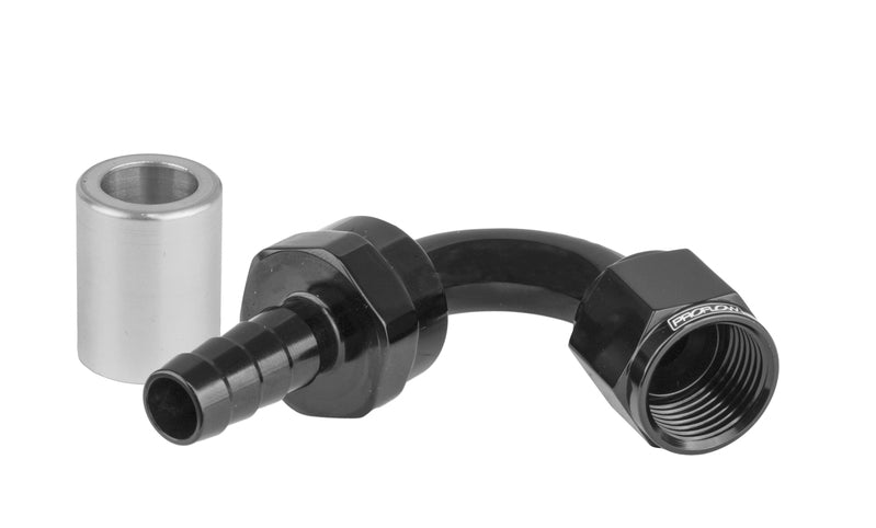 Proflow Crimp Hose End 120 Degree -08AN, Black - PFE654-08 PFE654-08