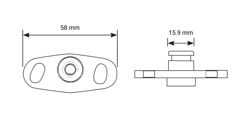 Proflow Fuel Rail Adaptor Fitting Aluminium For Mitsubishi Evo 4, 5, 6, 7, 8 & FTO 16mm To 1/8in. NPT - PFE688