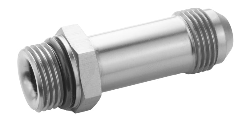 Proflow Quick Release Fuel Fitting Holley Inlet Feed -08AN Male To -08AN Male 2in, Silver - PFE709-08S PFE709-08S