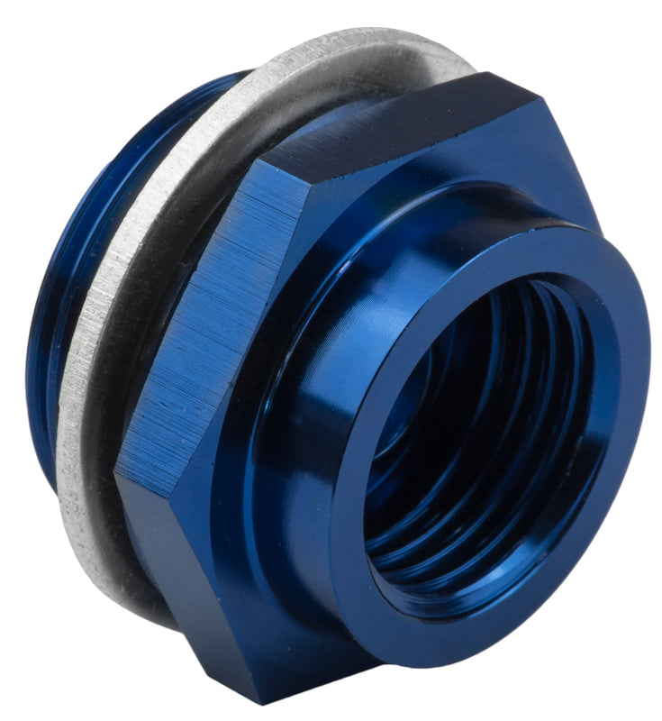 Proflow Fitting, Fuel Adaptor Holley 7/8-20AN To 5/8-18 Convex Seat, Blue, 2Pc - PFE712BL PFE712BL