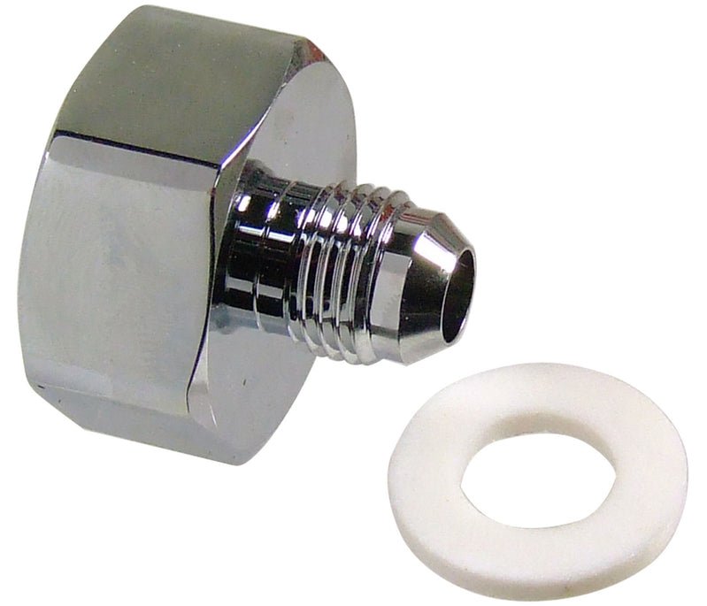 Proflow Nitrous Bottle Nut, Aluminium, Black Anodised, 1 in. Female to -4 AN Male, Each - PFE759-04 PFE759-04