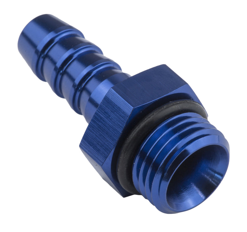 Proflow Fitting adaptor AN 8 Male Hose End To 5/8in. Barb, Blue - PFE790-08-10 PFE790-08-10