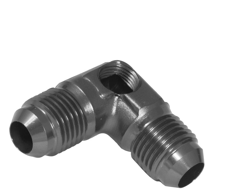 Proflow Flare Union -06AN 90 Degree Union w/1/8in. NPT Port, Black - PFE821-06GBK PFE821-06GBK