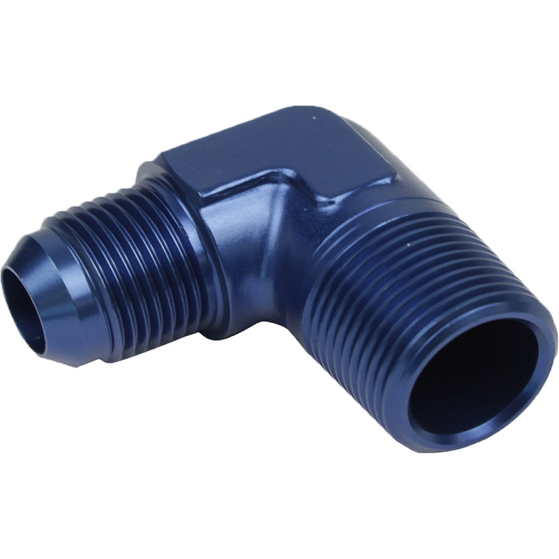 Proflow Male Adaptor -04AN To 1/8in. NPT 90 Degree, Blue - PFE822-04 PFE822-04