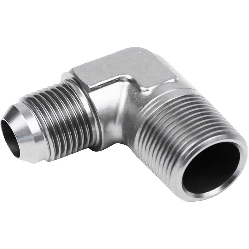 Proflow Male Adaptor -06AN To 1/8in. NPT 90 Degree, Silver - PFE822-06-02P PFE822-06-02P