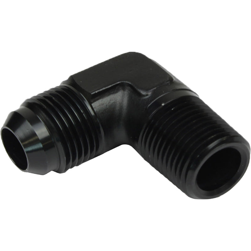 Proflow Male Adaptor -10AN To 1/2in. NPT 90 Degree, Black - PFE822-10BK PFE822-10BK