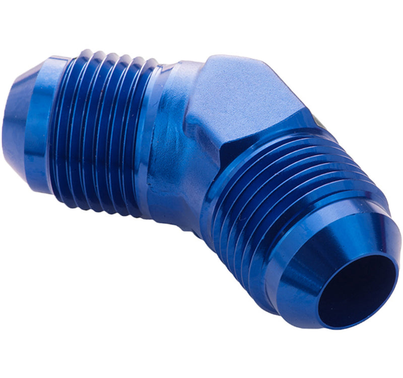 Proflow Male Flare Union Adaptor -12AN 45 Degree Union, Blue - PFE827-12 PFE827-12