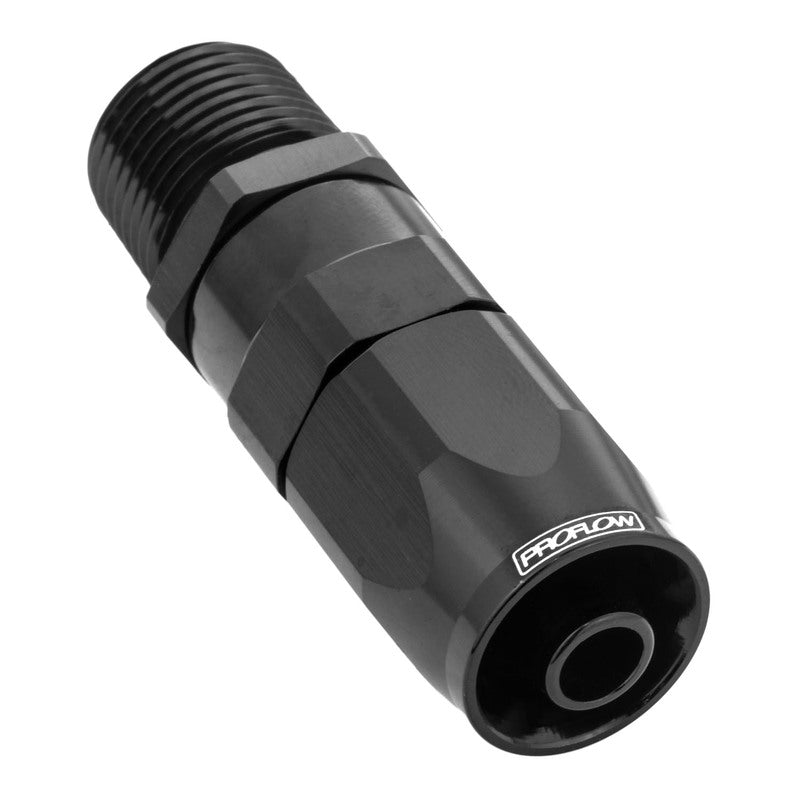 Proflow Fitting, Male Hose End Straight 1/2in. NPT To -12AN Hose, Black - PFE830-12-08BK PFE830-12-08BK