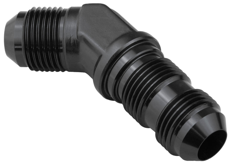 Proflow Bulkhead Adaptor AN Flare 45 Degree Flare -03AN, Black - PFE837-03BK PFE837-03BK