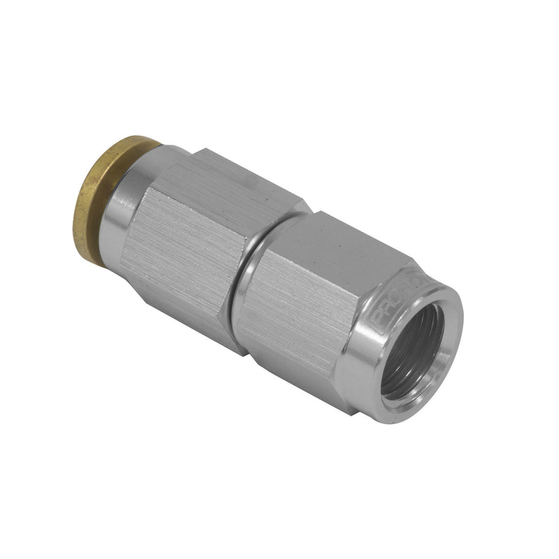 Proflow Fitting, Push To Connect Nylon Tube Straight 1/4in. Nylon Tube To Female -03AN, Silver - PFE857-04S PFE857-04S