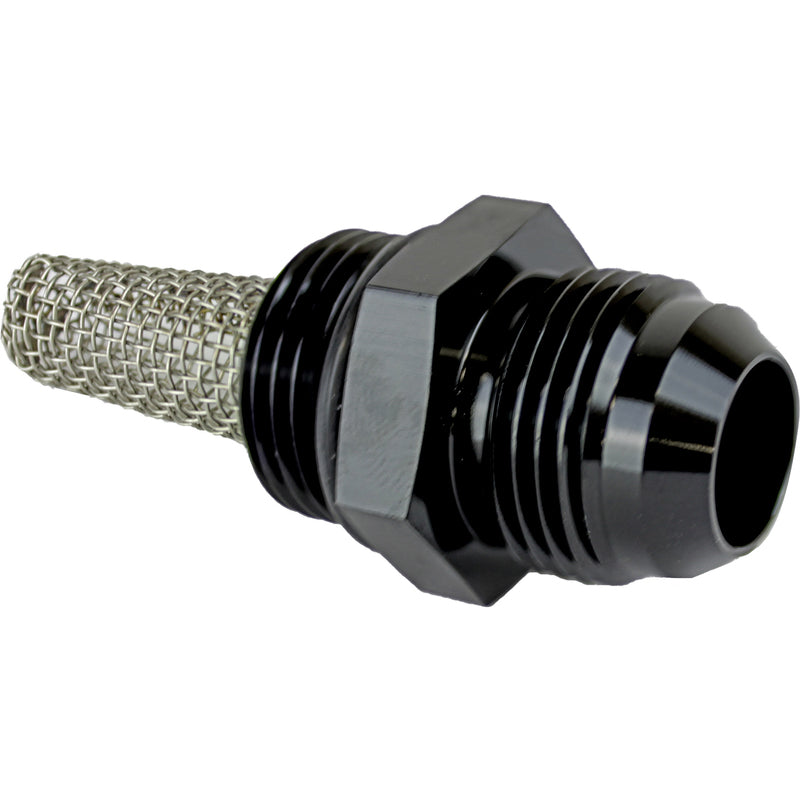 Proflow Fitting Straight Adaptor -12AN O-Ring Port, Black With Filter Screen - PFE920-12FSBK PFE920-12FSBK