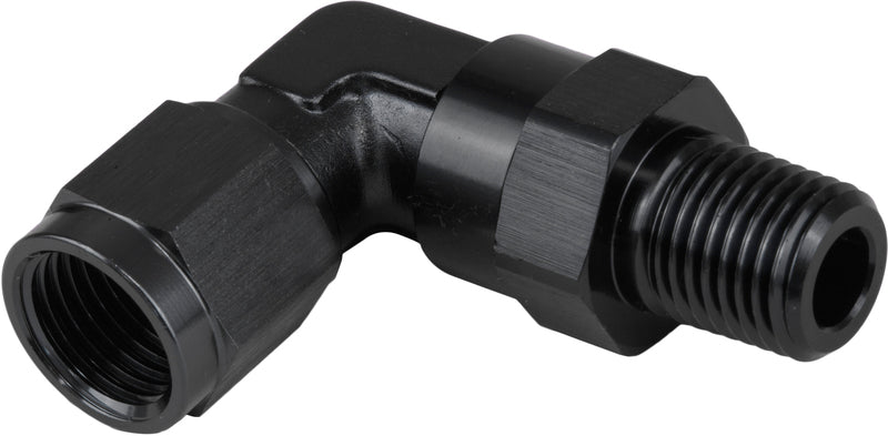 Proflow Adaptor Male -06AN 90 Degree To 12mm x 1.25 NPT Swivel, Black - PFE923-06-1.25BK PFE923-06-1.25BK