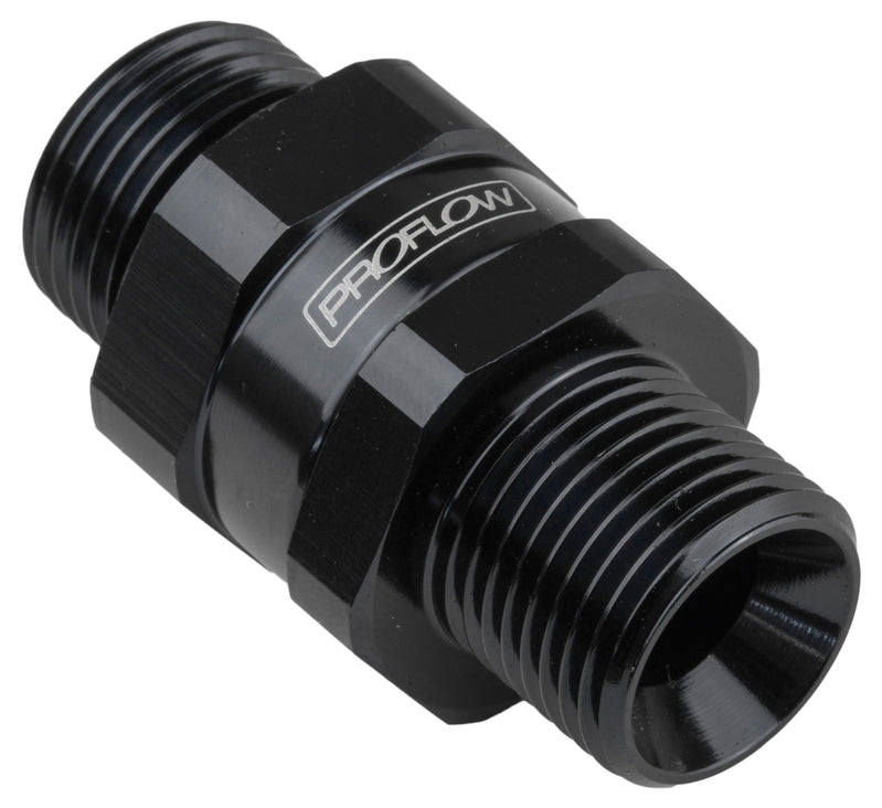 Proflow Fitting Male Swivel adaptor 18mm x 1.50 To Male -08AN, Black - PFE927-08BK PFE927-08BK