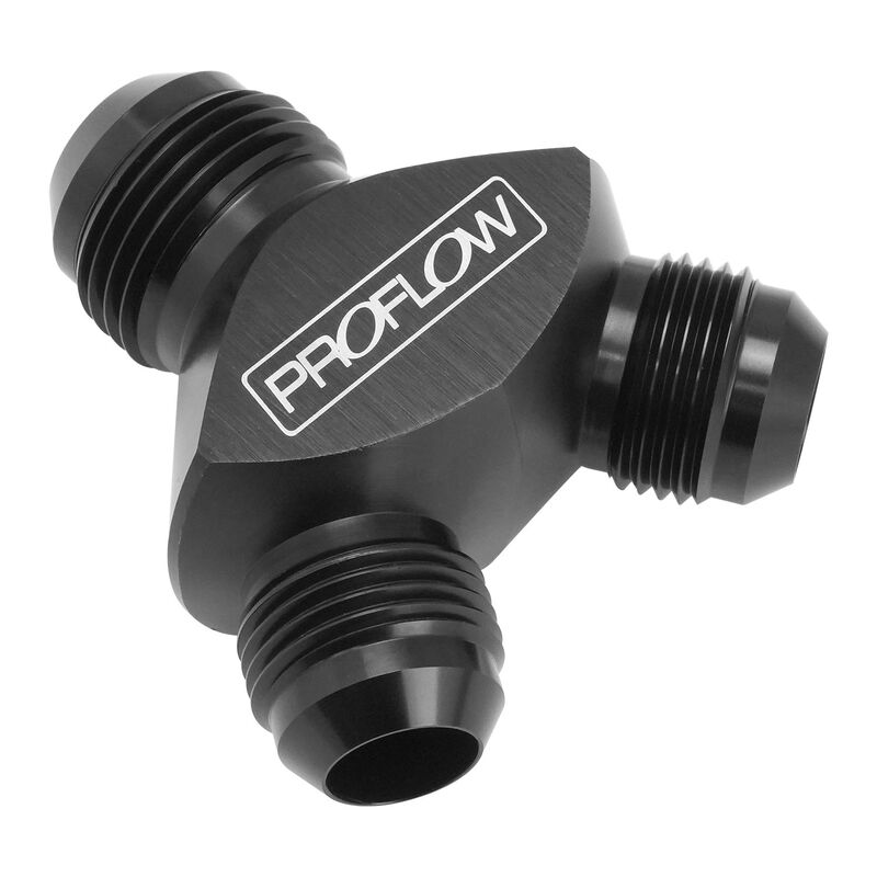 Proflow Fitting Aluminium AN Y-Adaptor -04AN Male To -04AN Male x 2, Black - PFE930-04-04BK PFE930-04-04BK