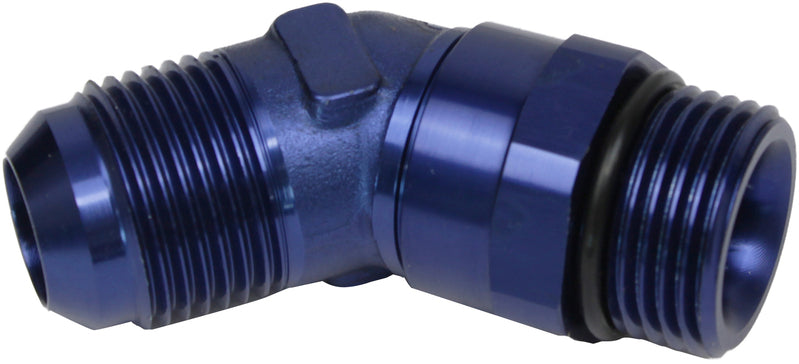 Proflow Adaptor Male -10AN 45 Degree To -12AN Thread Swivel, Blue - PFE948-10-12 PFE948-10-12
