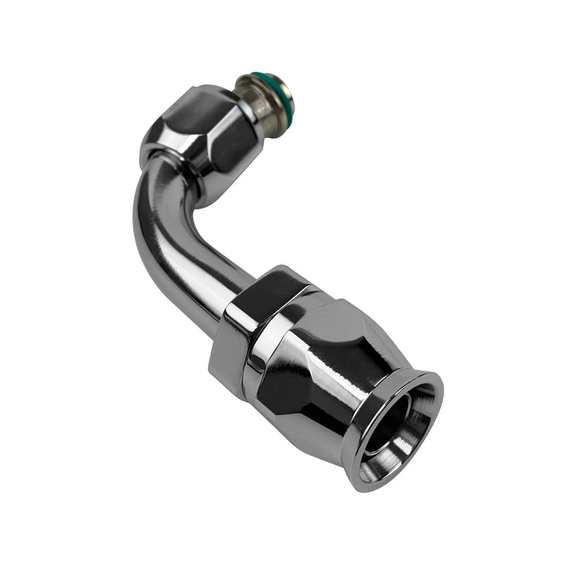 Proflow Hose End Air Conditioning 304 Stainless 90 Degree Female O-Ring Pilot -08, Chrome - PFEAC103-08 PFEAC103-08