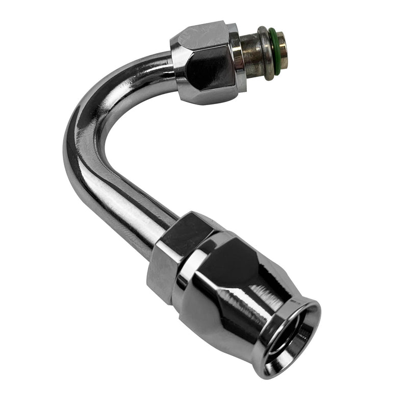 Proflow Hose End Air Conditioning 304 Stainless 135 Degree Female O-Ring Pilot -06, Chrome - PFEAC105-06 PFEAC105-06