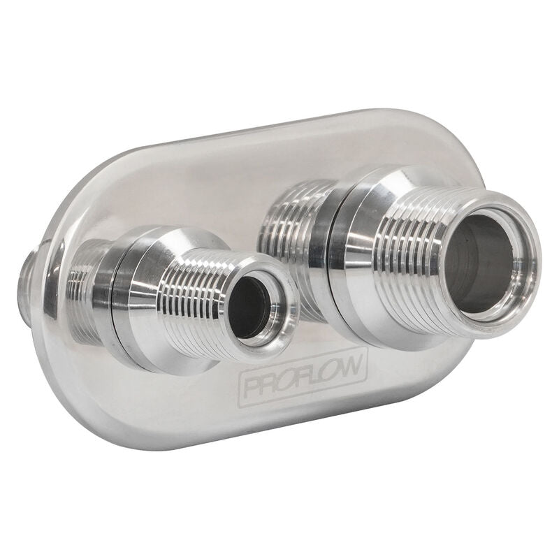 Proflow Firewall Bulkhead Aluminium Air Con 2 Port #6, #10 Inline, Polished - PFEACWP101 PFEACWP101