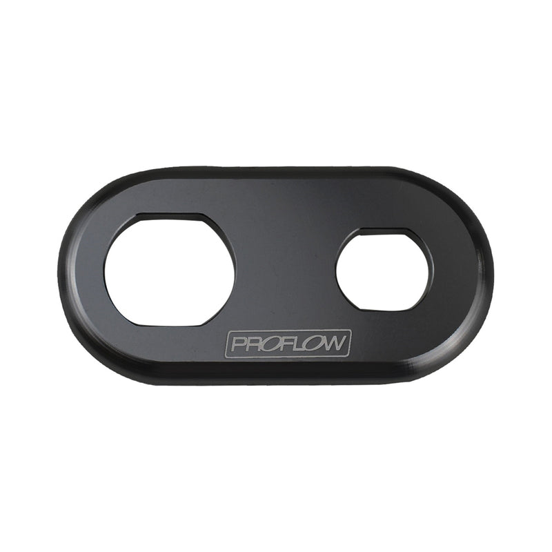 Proflow Bulkhead Aluminium Plates 2 Hole, 1x #6 and #10 A/C Fitting, Black - PFEACWP105BK PFEACWP105BK