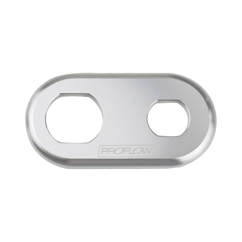 Proflow Bulkhead Aluminium Plates 2 Hole, 1x #6 and #10 A/C Fitting, Polished - PFEACWP105 PFEACWP105