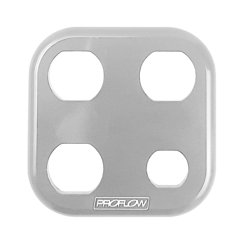 Proflow Bulkhead Aluminium Plates 4 Port Square, 3x #10 and 1x #6 A/C Fitting, Polished - PFEACWP106 PFEACWP106