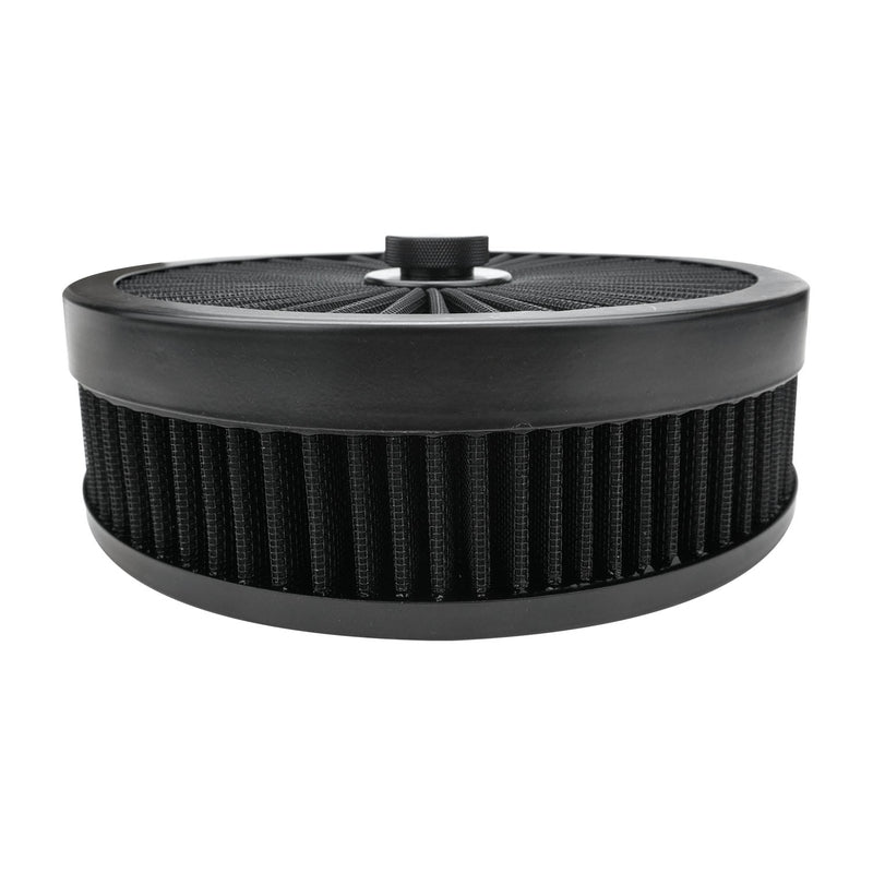 Proflow Air Filter Assembly Flow Top Round Black 9in. x 2in. Suit 5-1/8in. Flat Base, Kit - PFEAF-230051B