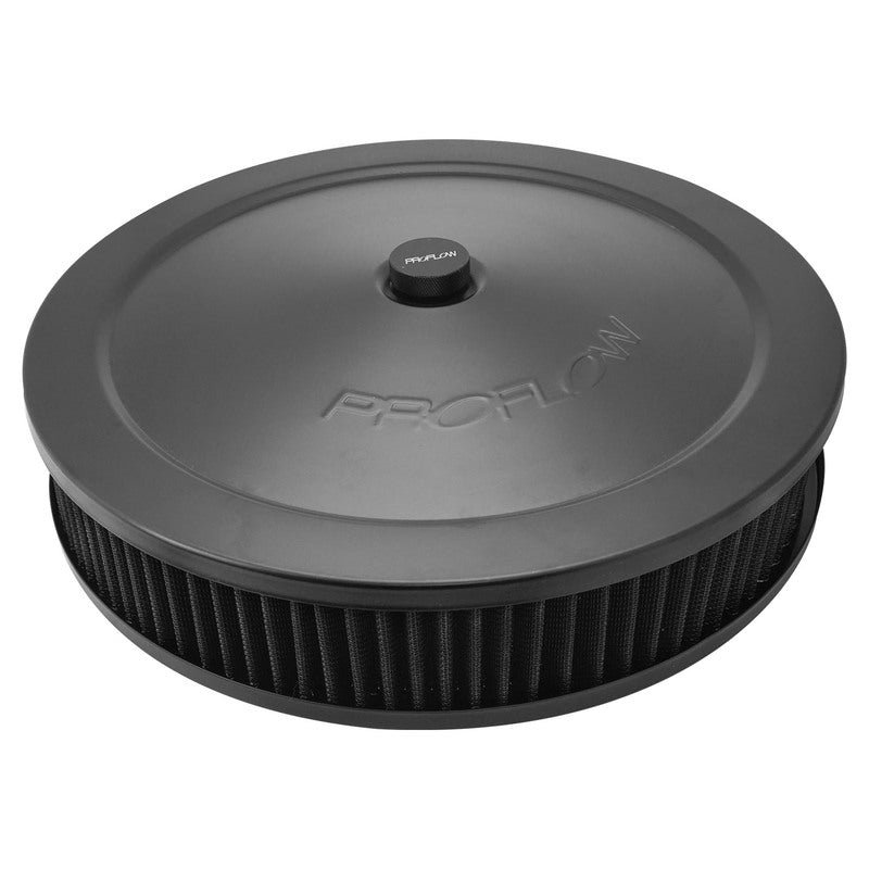 Proflow Air Filter Assembly for Holley EFI Sniper Series, Round, 14'' x 3'', Recessed Base, Black, Kit - PFEAF-6350076BKK-SN PFEAF-6350076BKK-SN