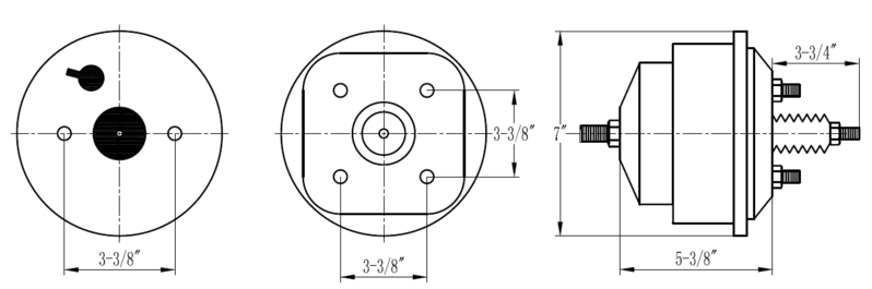 Proflow Power Brake Booster Universal 7in. Dual Diaphragm, Zinc - PFEBB7537