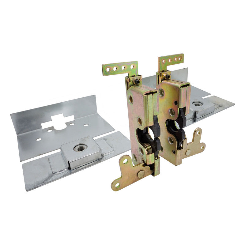 Proflow Universal Standard Bear Jaw Car Door Latch Kit, With Striker Plates, Zinc Plated, Two Stage Latch. Kit - PFEBJ-7 PFEBJ-7