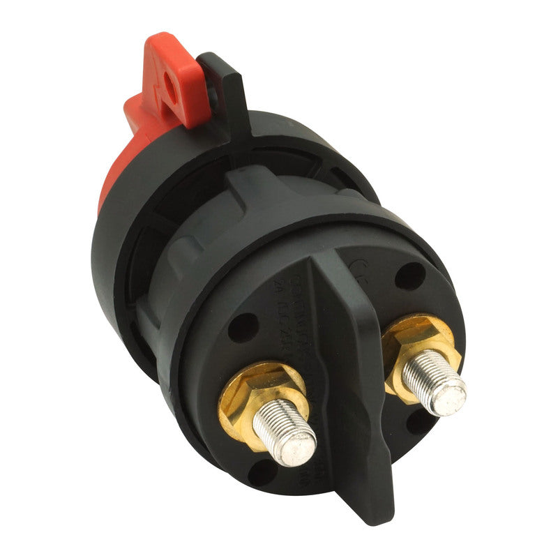 Proflow The Big Round Battery Disconnect Switch, On-Off, Plastic, Red/Black Marine Style with lock hole, 12v - 36v, 300Amp - PFEBT-047