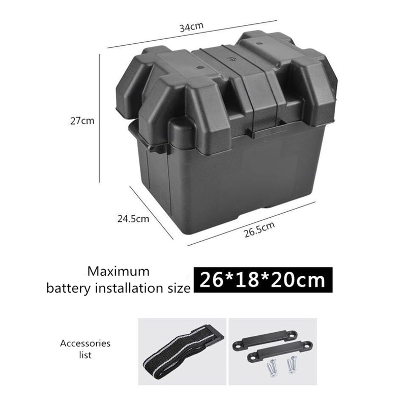 Proflow Universal Battery Box Plastic Relocation kit, External Size 340L x 245W x 270H, Suit Camping Boating, Cars, Regular Battery - PFEBT-220-KIT