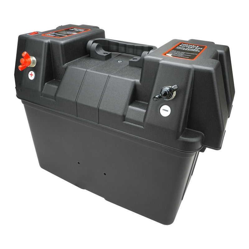 Proflow Battery Box Kit , Portable Power Storage Marine, Cig & USB Socket, Volt Meter Display, 16A ,External Size 435W x 265D x 330H . - PFEBT-880 PFEBT-880