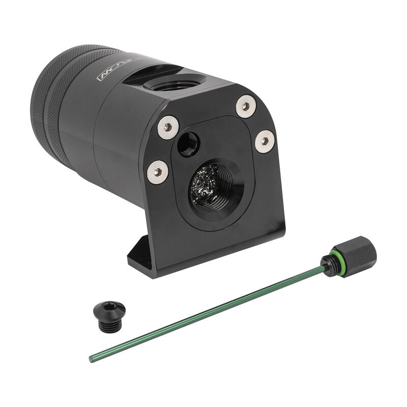 Proflow Inline Air / Oil Separator Catch Can, Baffled, AN10 ORB, Billet Aluminium, 250mL, Universal, Black - PFECC5-BK