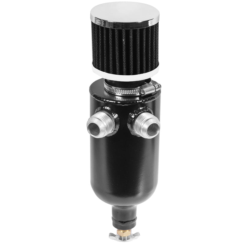 Proflow Oil Breather Tank Pro Aluminium, 0.75L, -12AN x 2 Male, Black - PFECCT080ANBK PFECCT080ANBK